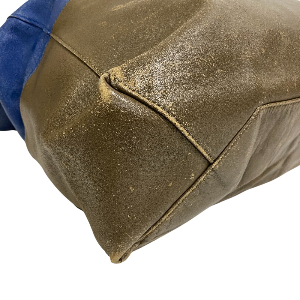 CELINE Tote Bag leather blue Horizontalkava