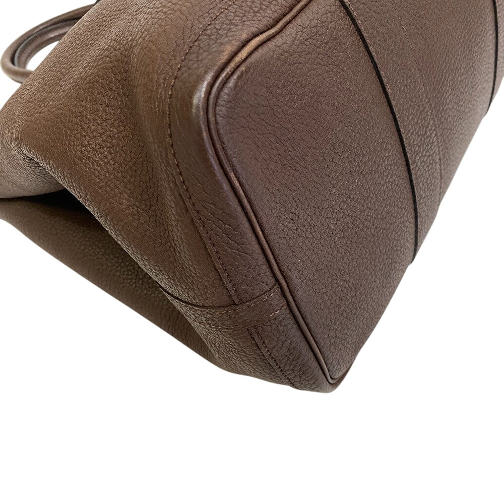 HERMES Tote Bag Leather, Negonda Brown Garden party MM Women