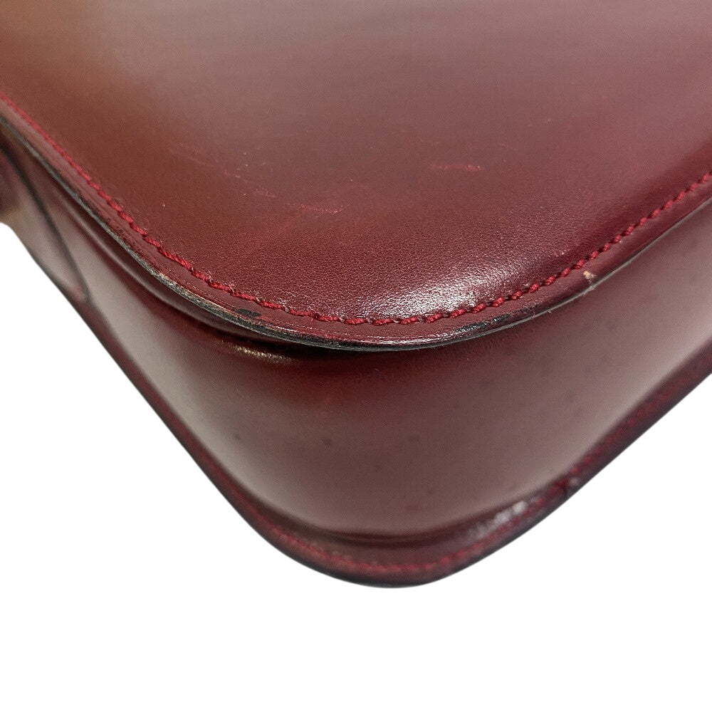 CELINE Shoulder Bag leather wine-red Shoulder Bag Carriage Metal Women