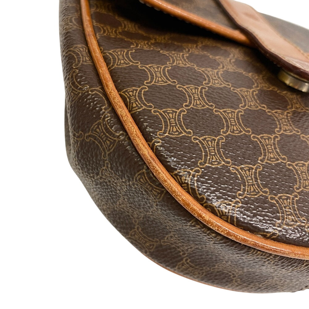 CELINE Shoulder Bag leather Brown Pochette Macadam Women