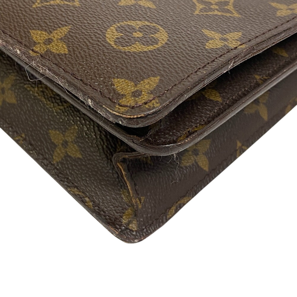 LOUIS VUITTON Business bag leather Brown Handbag Monogram Conseiller mens