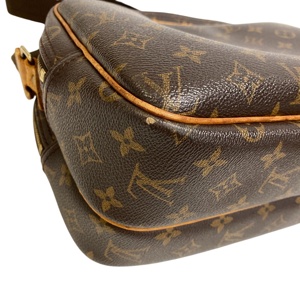 LOUIS VUITTON Shoulder Bag leather Brown Monogram Reporter PM