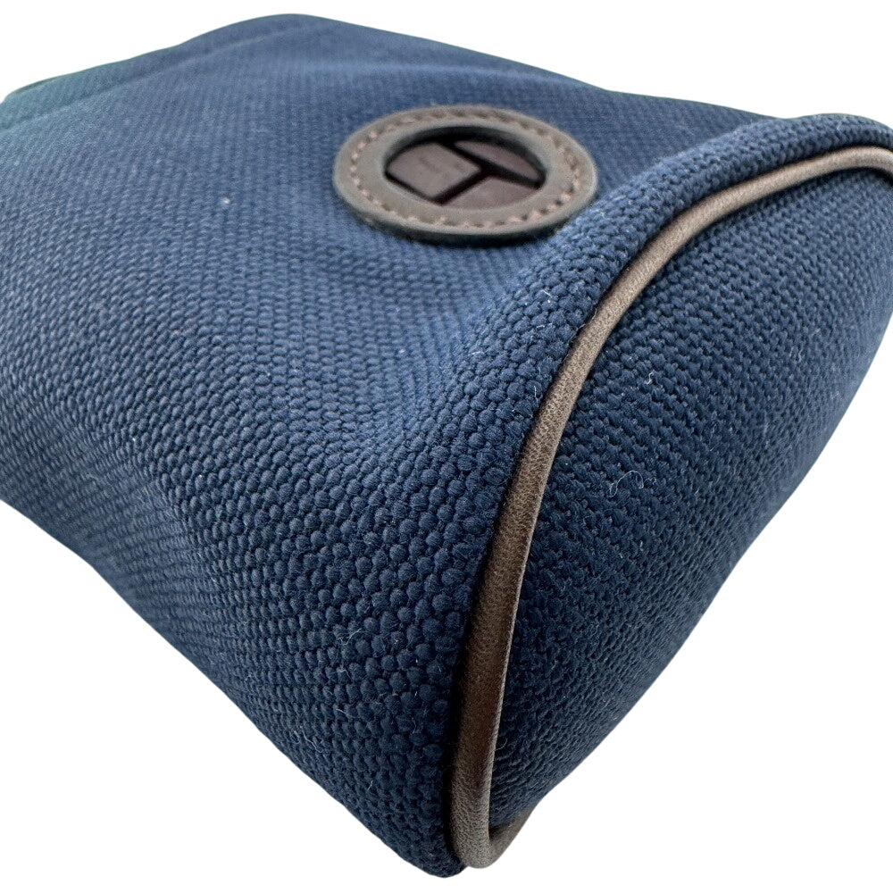 HERMES Pouch canvas Navy