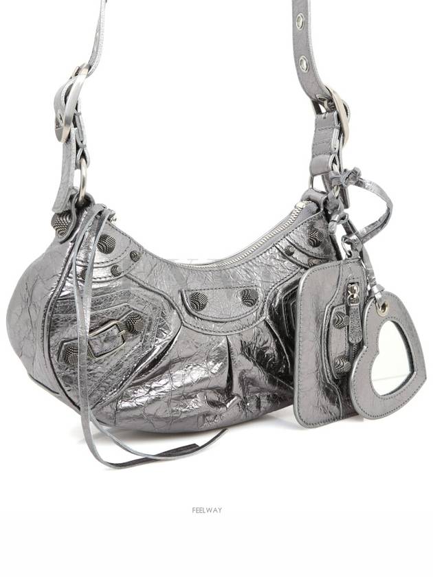 Luxury Balenciaga Trending 2026 Women s Le Cagol Xs Shoulder Bag Metallic Silver Cross 671309