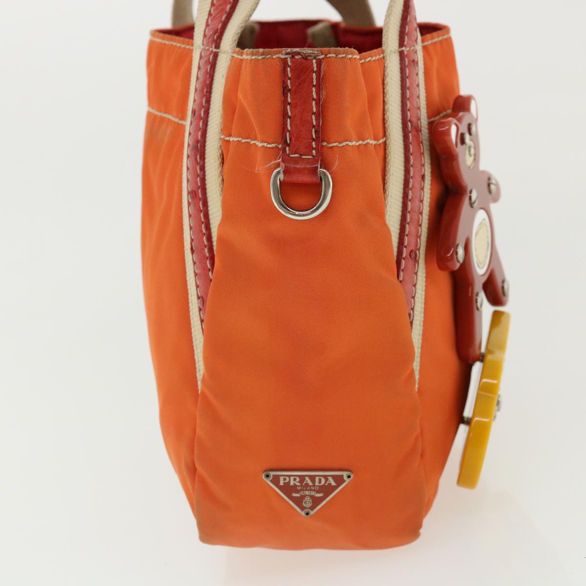 Prada Hand Bag Nylon Orange