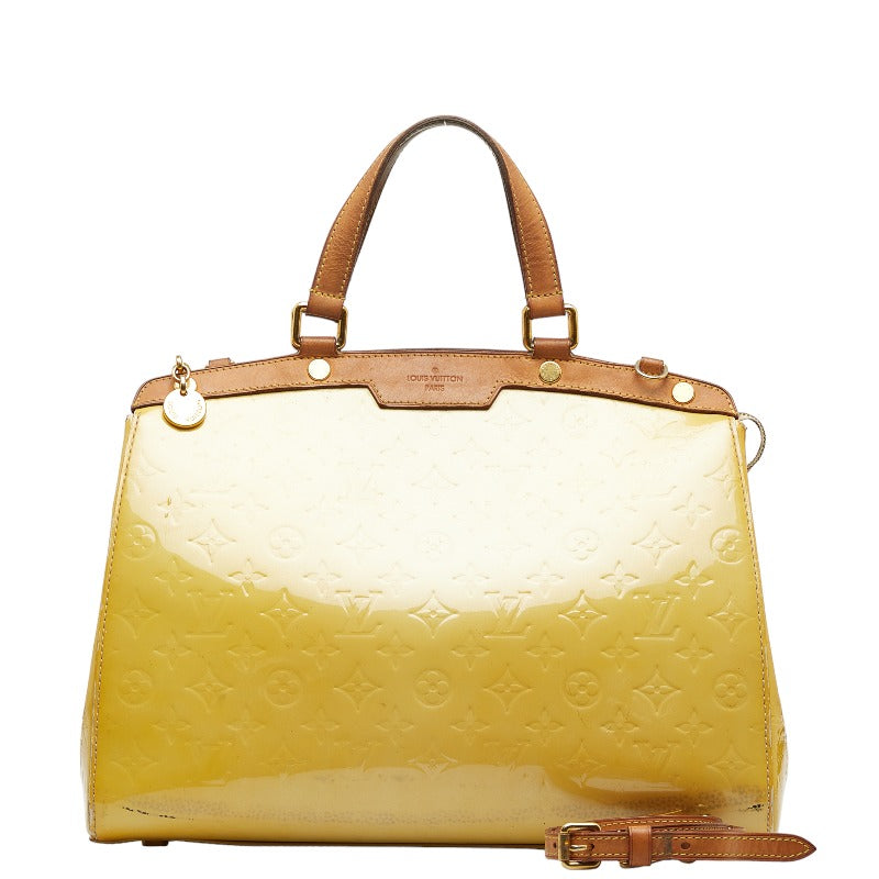 Louis Vuitton Monogram Verney Blair GM Handbag Shell Bag 2WAY M91454 Bronco-Royal Beige Patent Leather Ladies LOUIS VUITTON