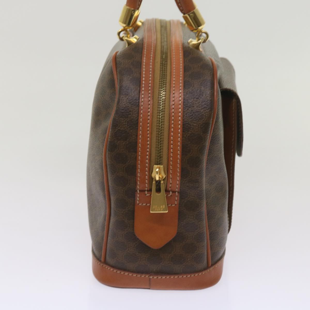Luxury CELINE Macadam Canvas Hand Bag PVC Brown am5897