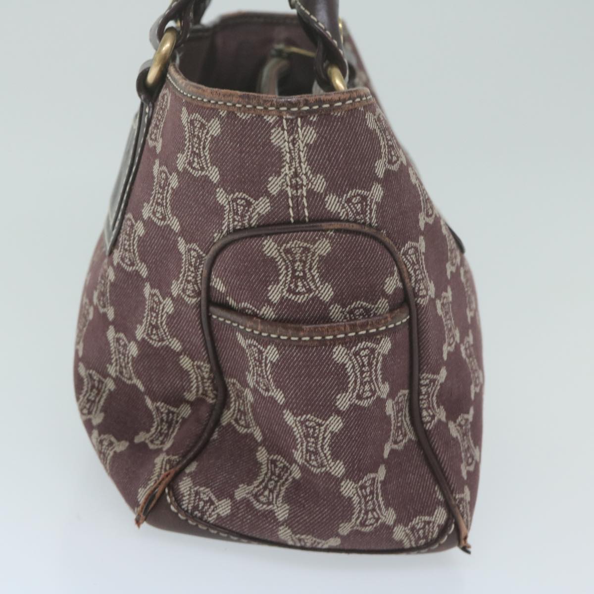 Luxury CELINE Paris Macadam Canvas Boogie Hand Bag Brown ar11308