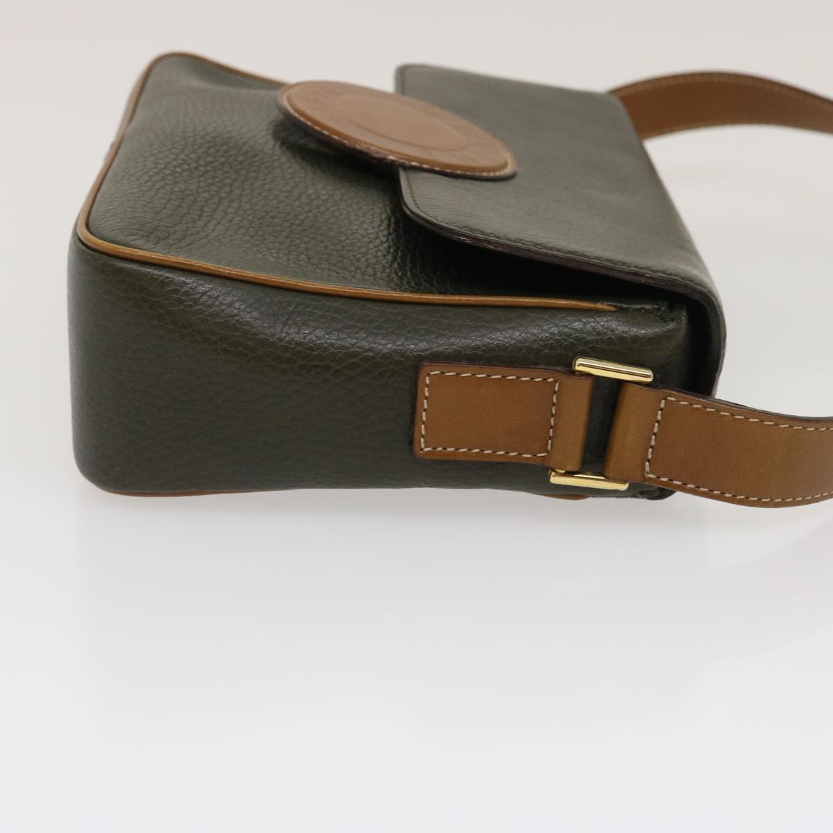 Luxury CELINE Shoulder Bag Leather Gray Brown ar6880