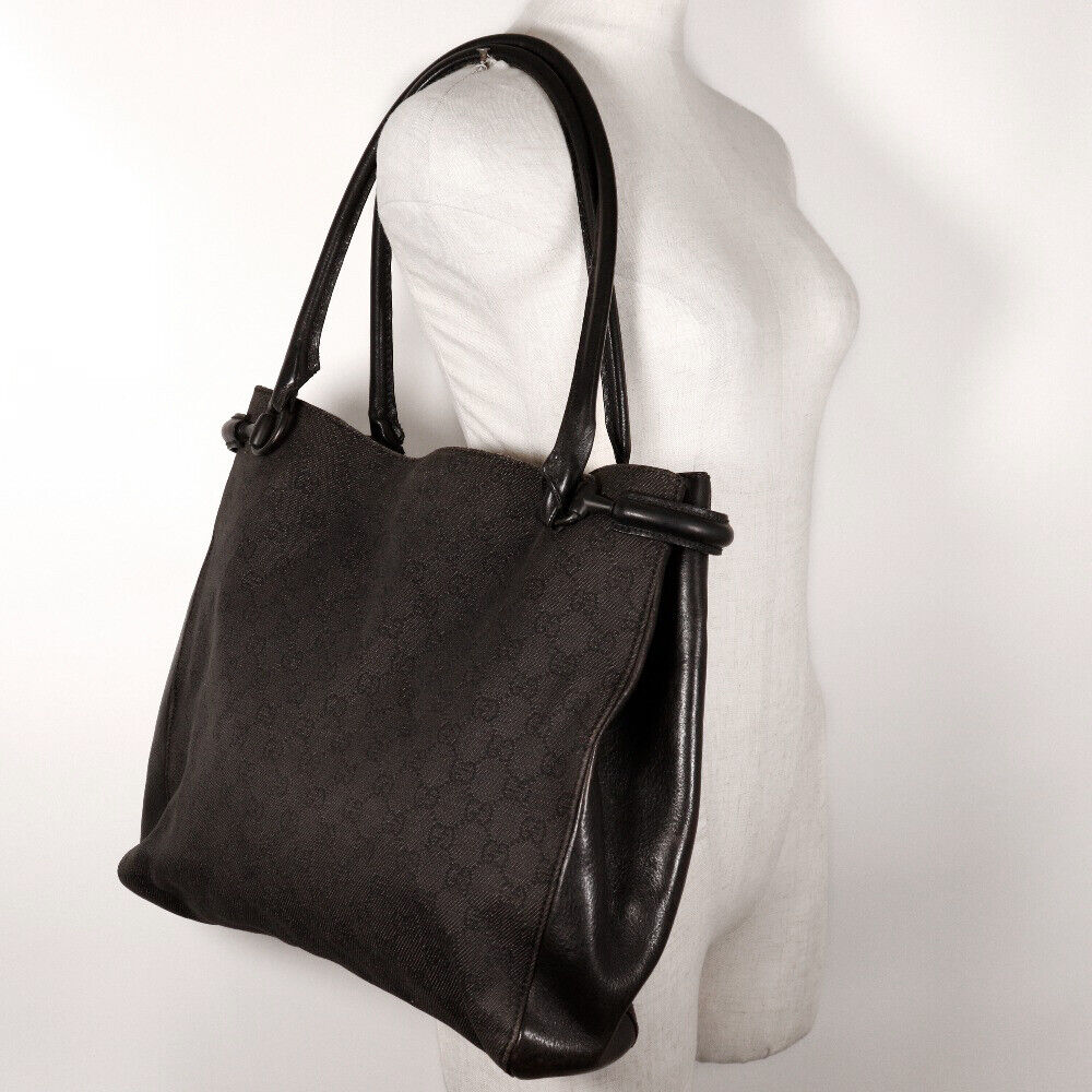 Gucci Lou Leather Canvas Tote