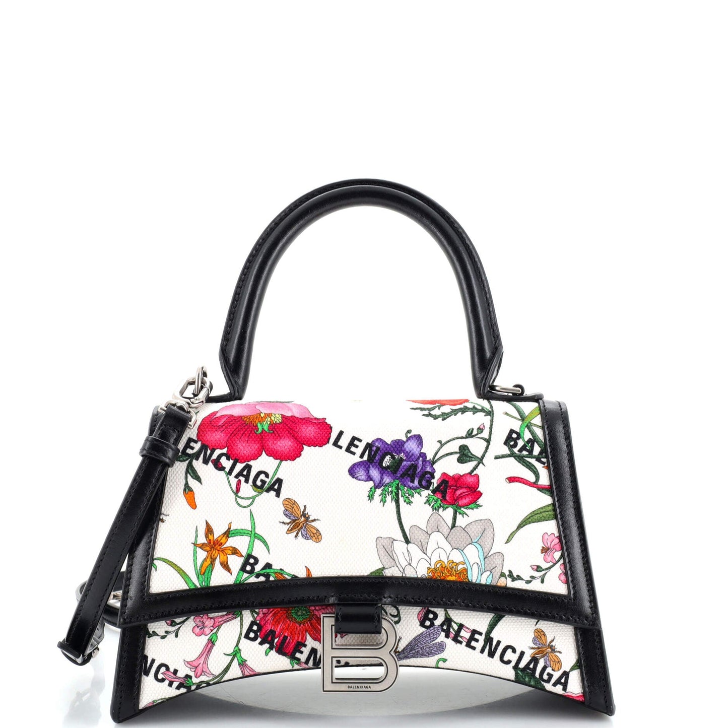 Gucci Luxury Balenciaga Trending 2025 The Hacker Project Hourglass Top Handle Bag Flora Canvas Small