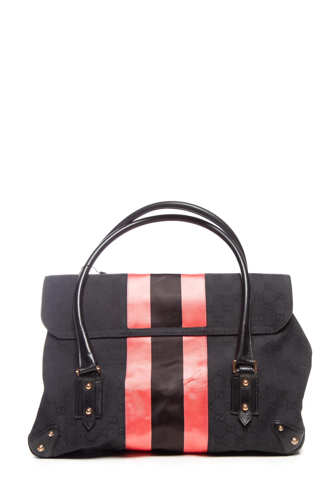 Gucci Black GG Canvas Horsebit Chain Shoulder Bag