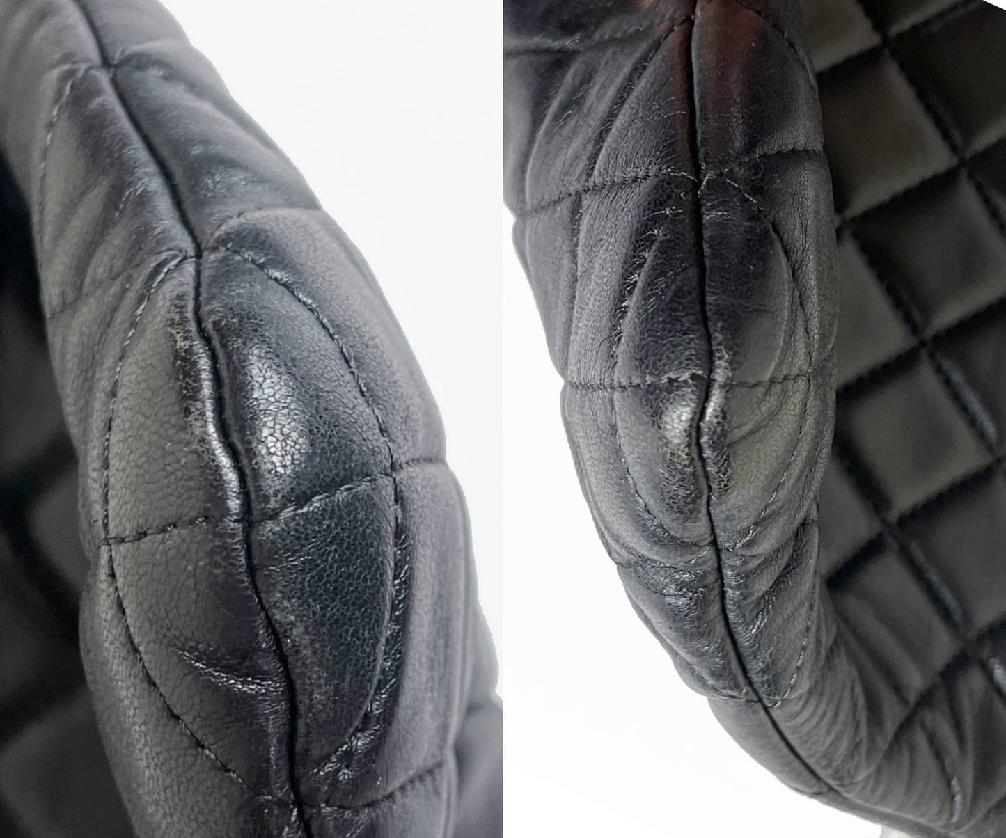 CHANEL Black Leather Flap Quilted Large Clutch