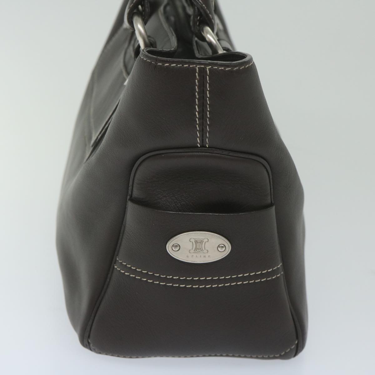 Luxury CELINE Hand Bag Leather Brown 10411