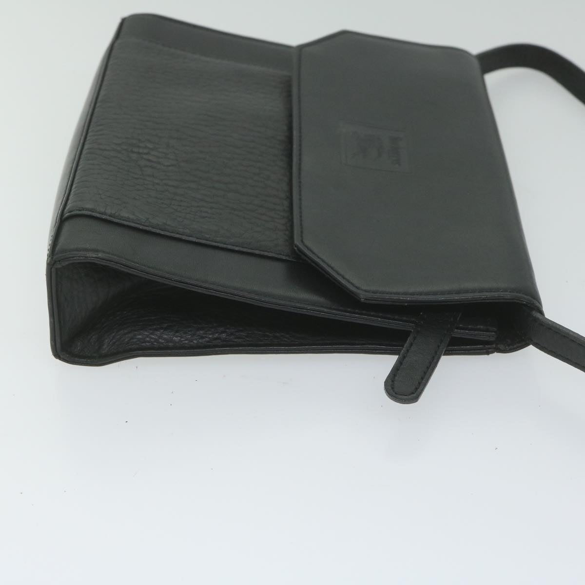 Burberry Shoulder Bag Leather Black Auth bs10626