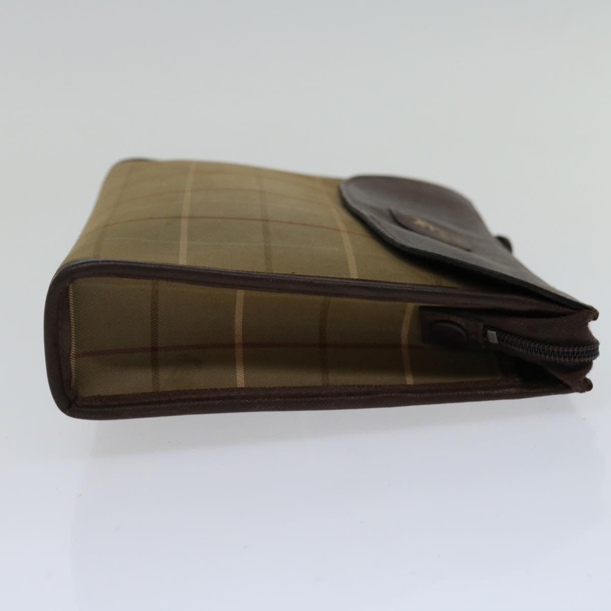 Burberry Nova Check Clutch Bag Canvas Brown Auth bs12054