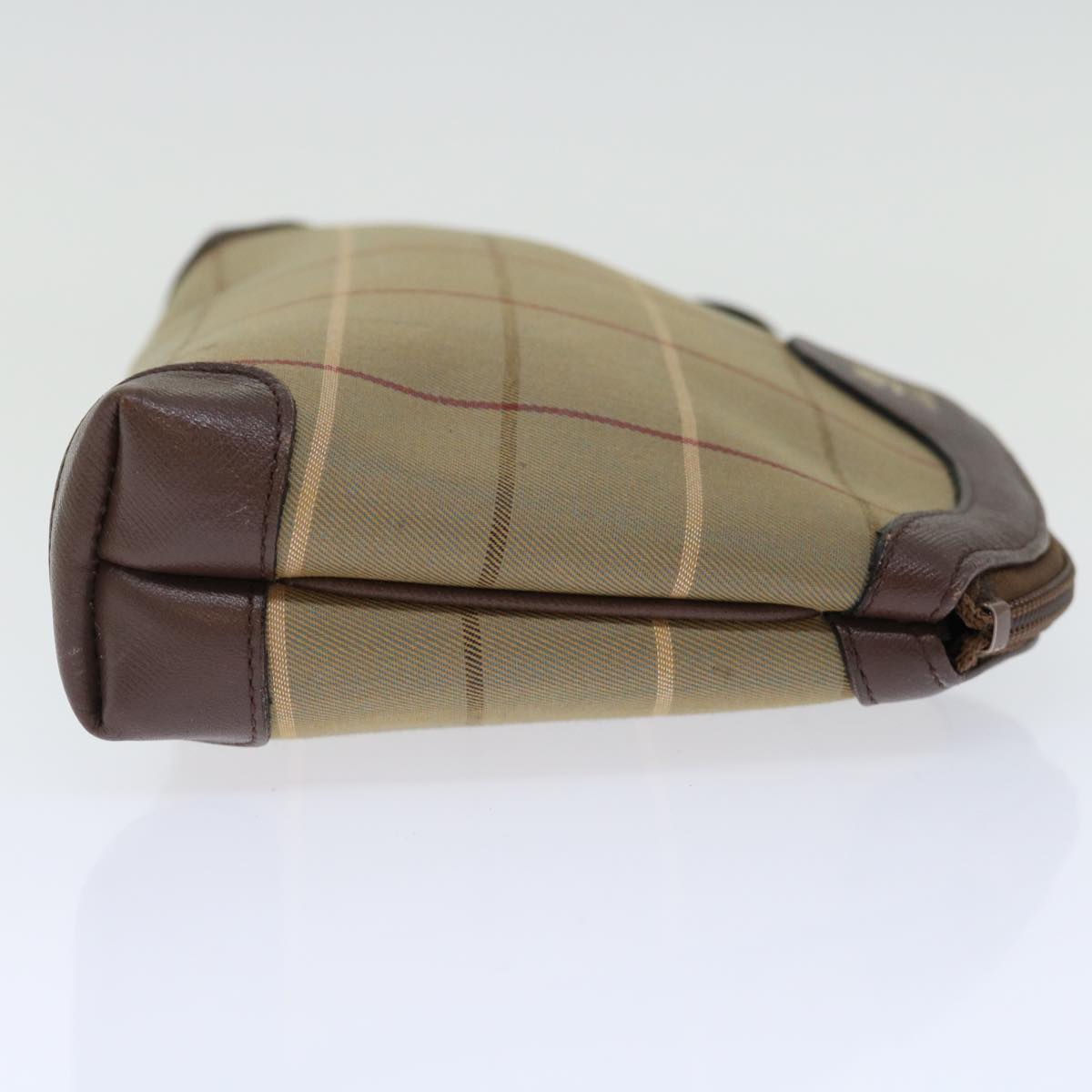 Burberry Nova Check Clutch Bag Canvas Brown Auth bs13397