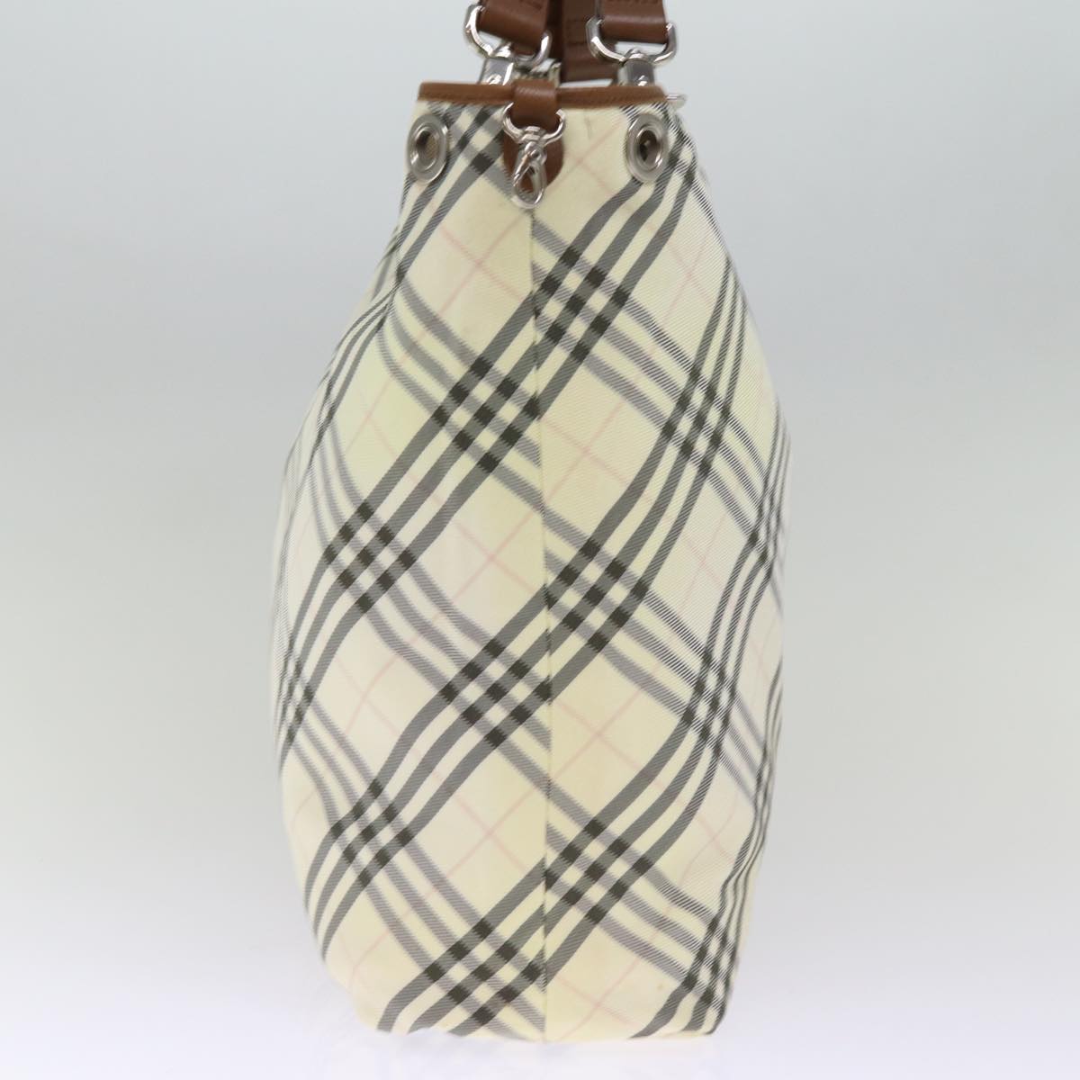 Burberry Nova Check Blue Label Tote Bag Canvas Reversible Beige Auth bs14692