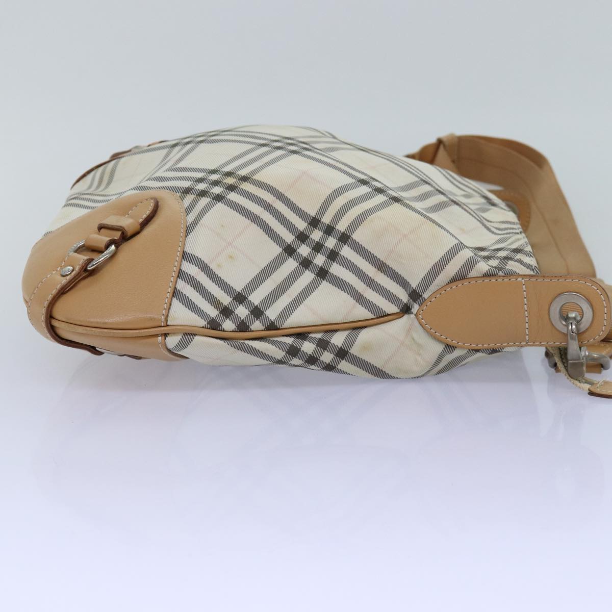 Burberry Nova Check Shoulder Bag Nylon Beige Auth bs14832