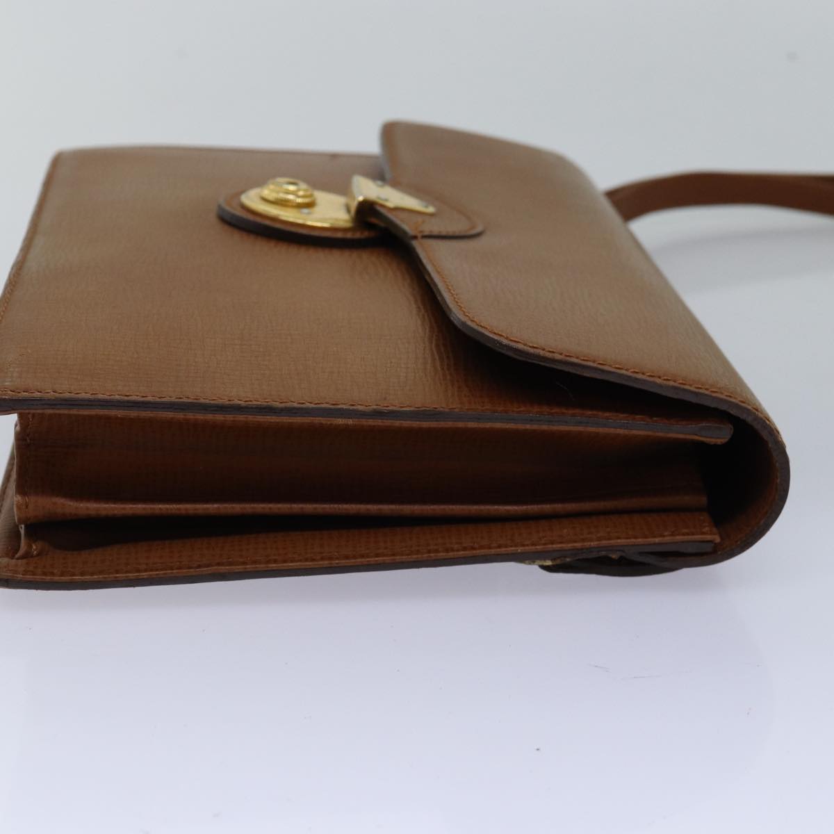 Burberry Clutch Bag Leather Brown Auth bs14900