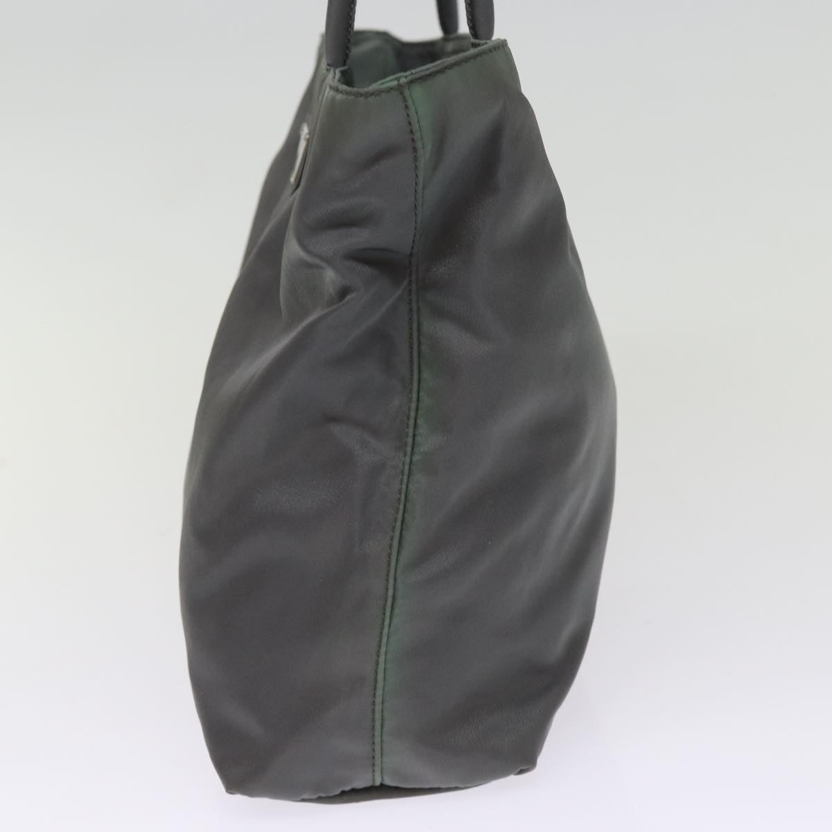 PRADA Hand Bag Nylon Gray Auth bs14975