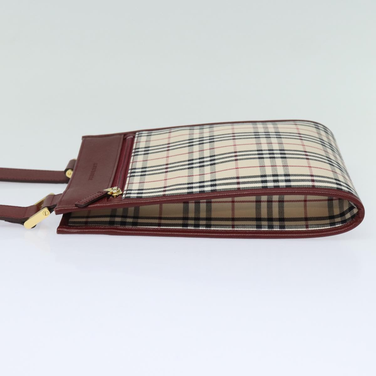Burberry Nova Check Shoulder Bag Canvas Beige Auth bs15797