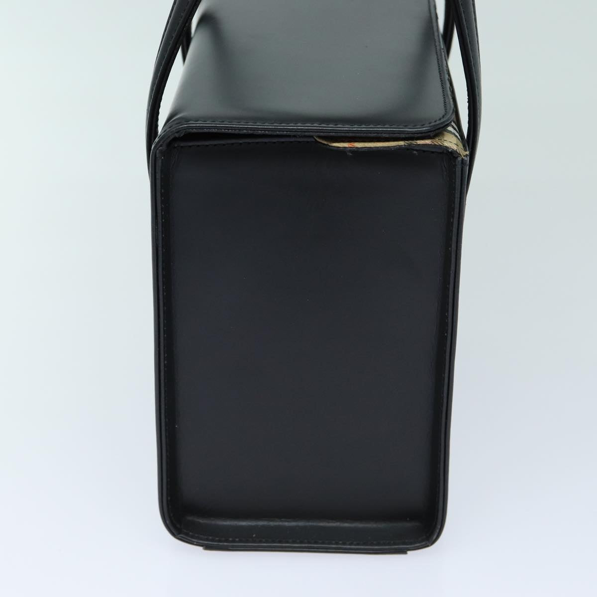 Burberry Hand Bag Leather Black Auth bs16011