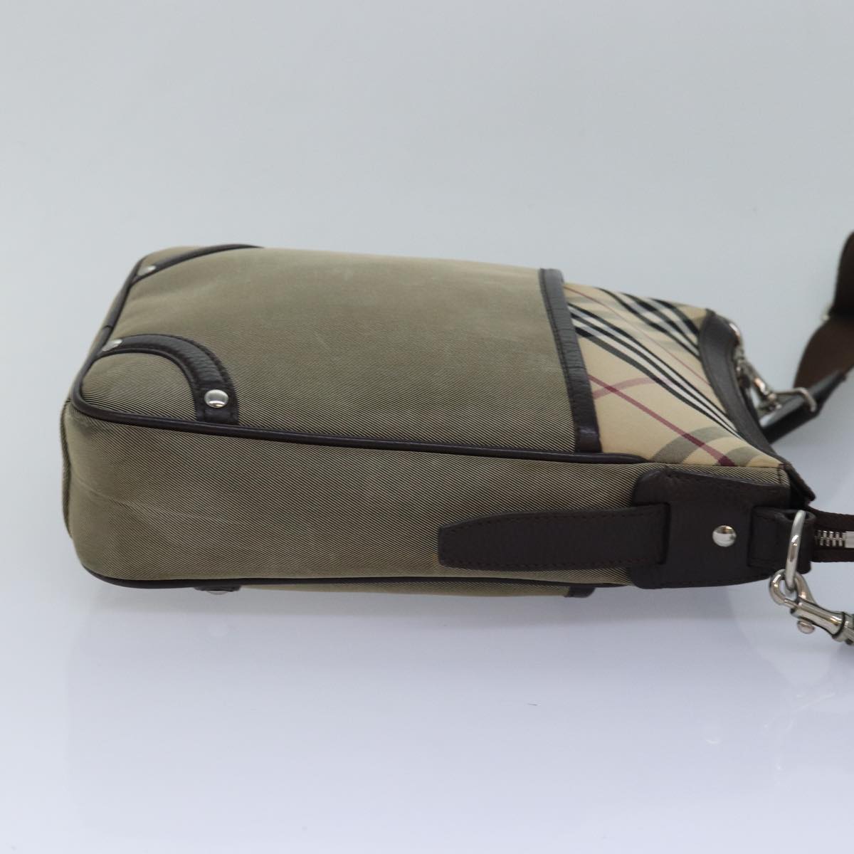 Burberry Nova Check Shoulder Bag Canvas Beige Auth bs16156