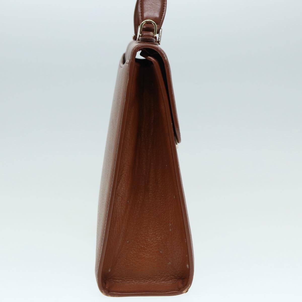 Burberry Hand Bag Leather 2way Brown Silver Auth bs17329