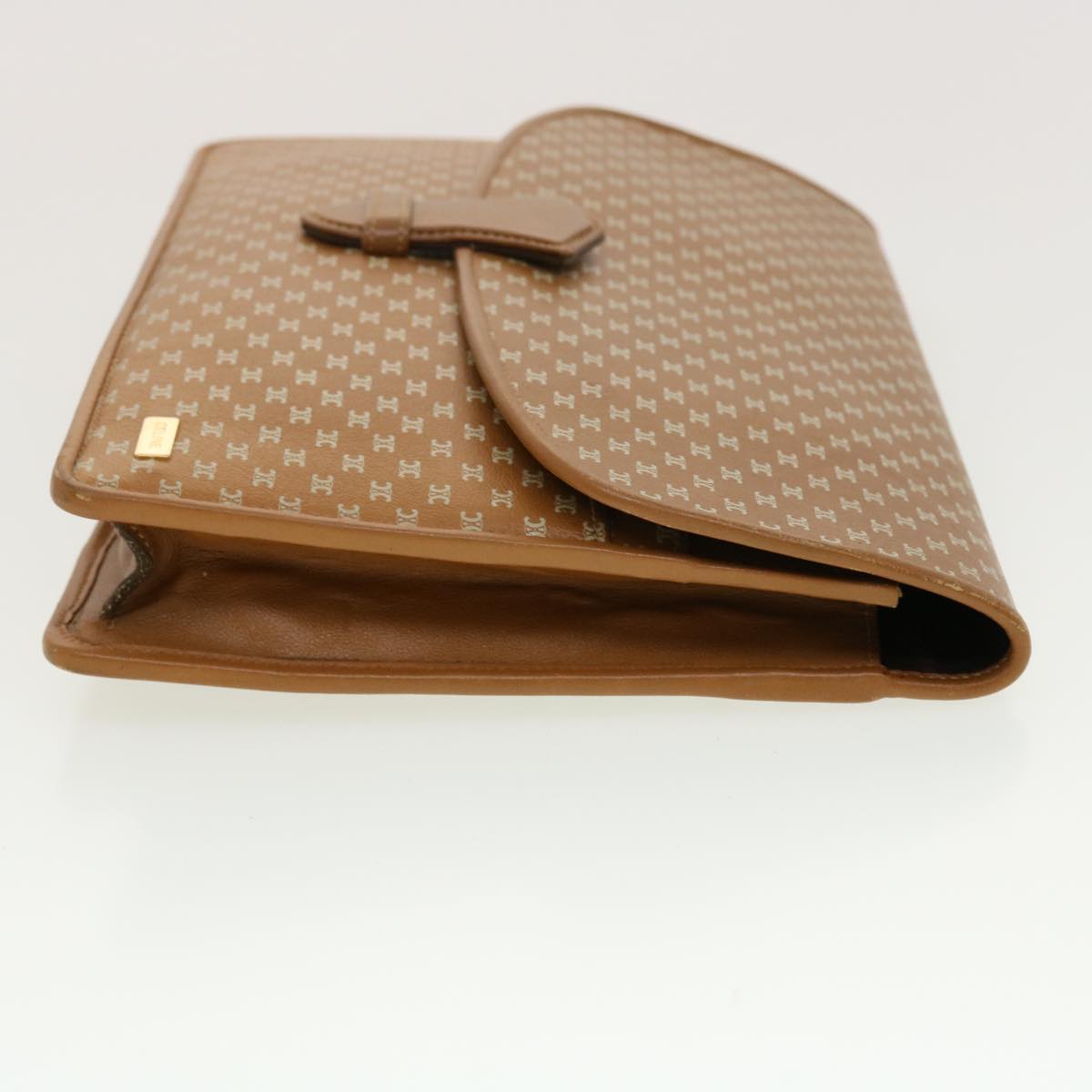 Luxury CELINE Shoulder Chain Clutch Bag Leather 2Set Brown Whe 5313