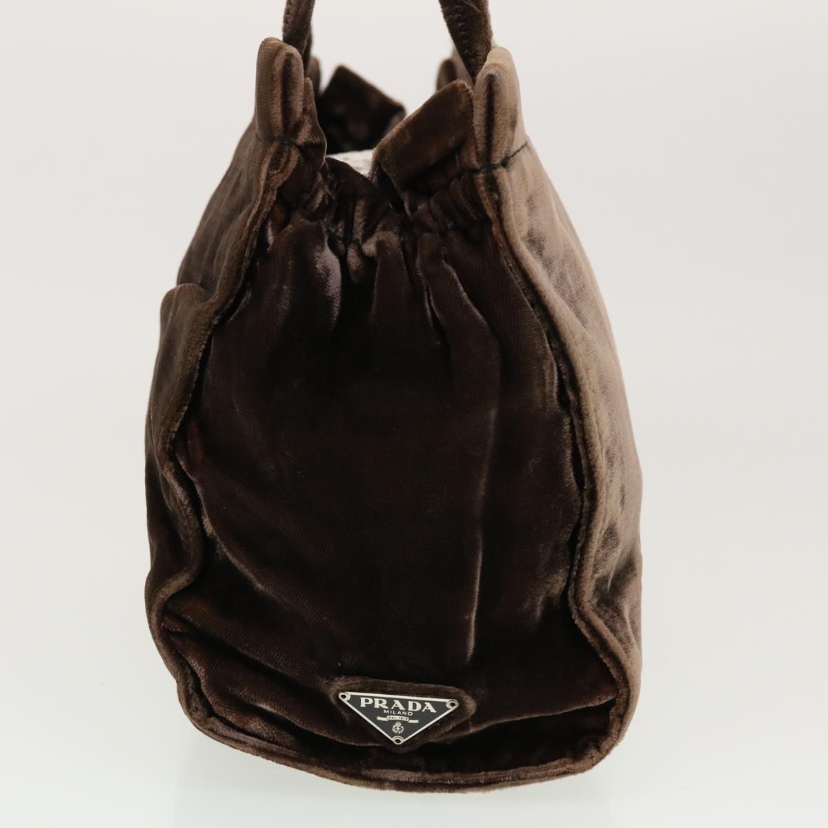 Prada Hand Bag Velor Brown