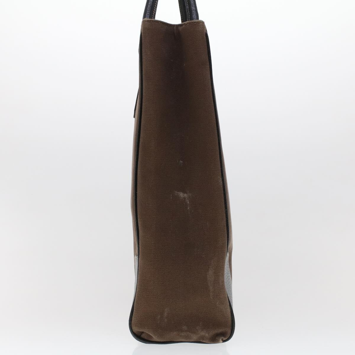 Prada Tote Bag Canvas Leather Brown