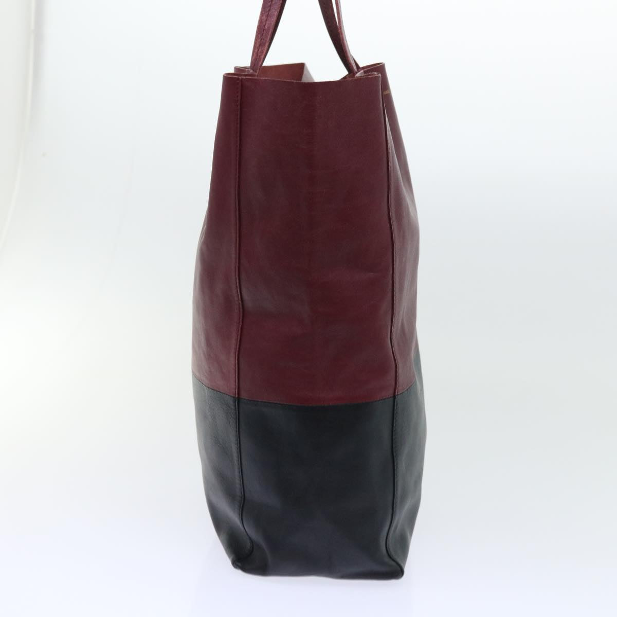 Luxury CELINE Tote Bag Leather Wine Red 7779