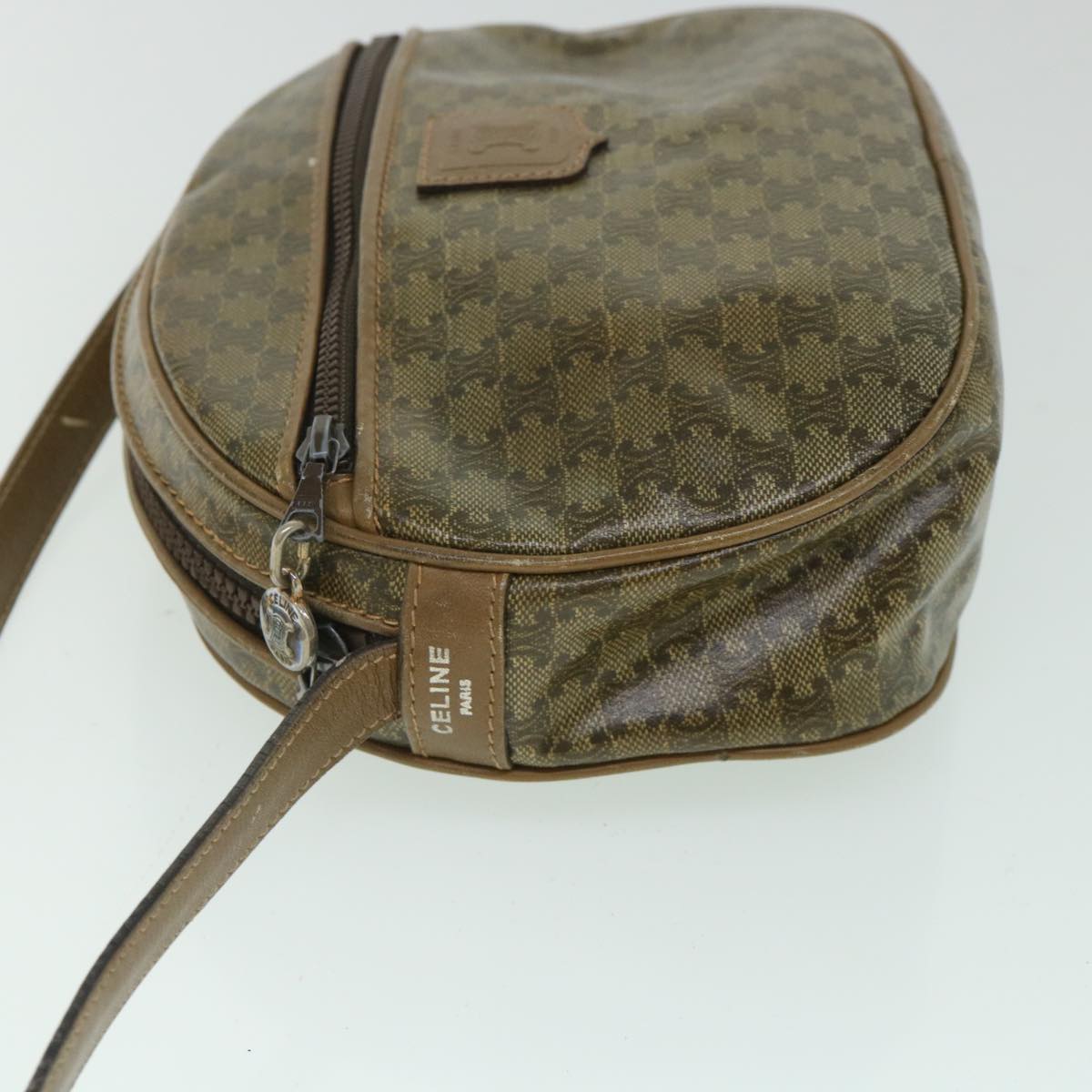 Luxury CELINE Macadam Canvas Shoulder Bag Brown 8712