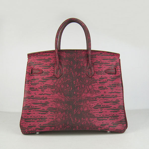 Luxury Hermes Birkin Lizard Pattern handbag 6089 Red/silver
