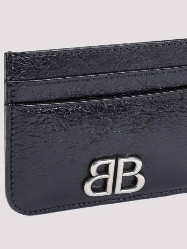 Luxury Balenciaga Trending 2026 BB Logo Card Wallet Black