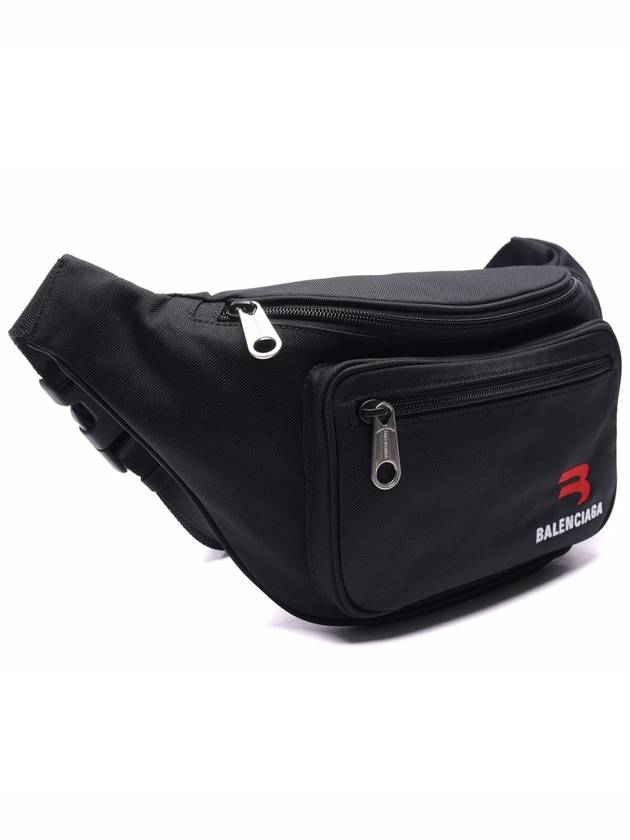 Luxury Balenciaga Trending 2026 Explorer Logo Canvas Belt Bag Black