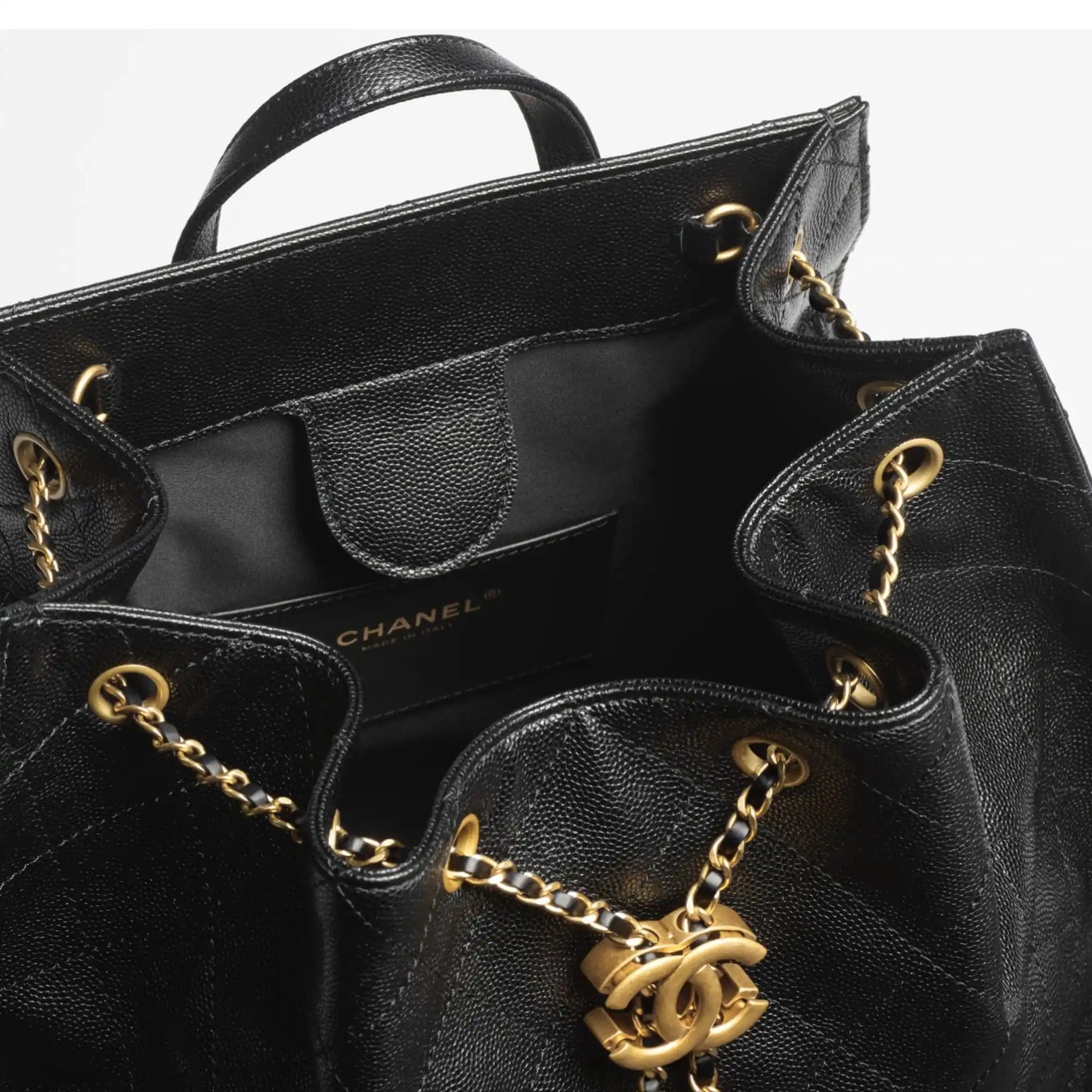 Chanel 25 Large Backpack Grained Calfskin & Gold-Tone Metal
