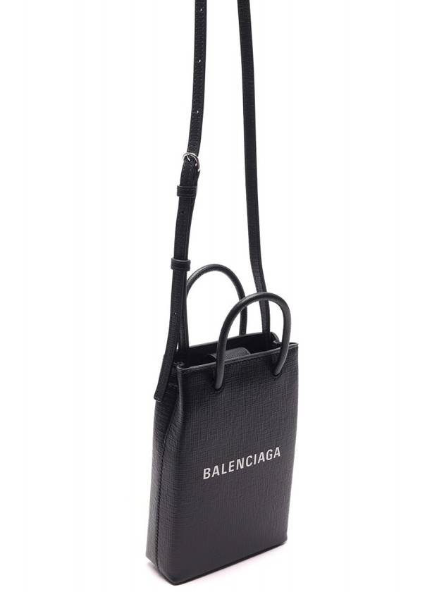 Luxury Balenciaga Trending 2026 Logo Print Phone Holder Small Cross Bag Black