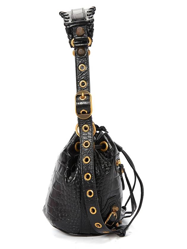 Luxury Balenciaga Trending 2026 Le Cagole XS Leather Bucket Bag Black