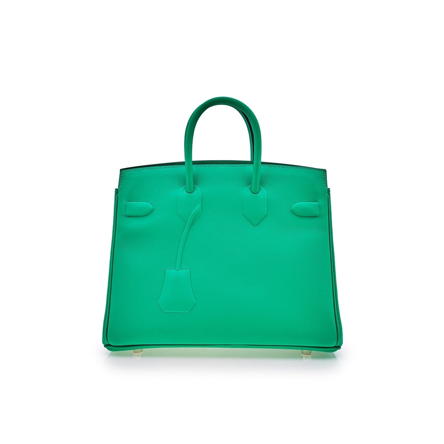 Luxury Hermes Birkin 25 Shadow Bag Menthe Swift Leather
