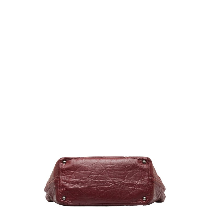Chanel Big Coca Cola Chain Tote Bag Wine Red Leather Chanel