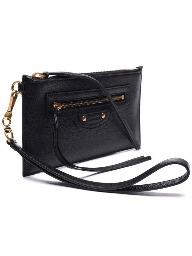 Luxury Balenciaga Trending 2026 Neo Classic Grained Calfskin Clutch Bag Black