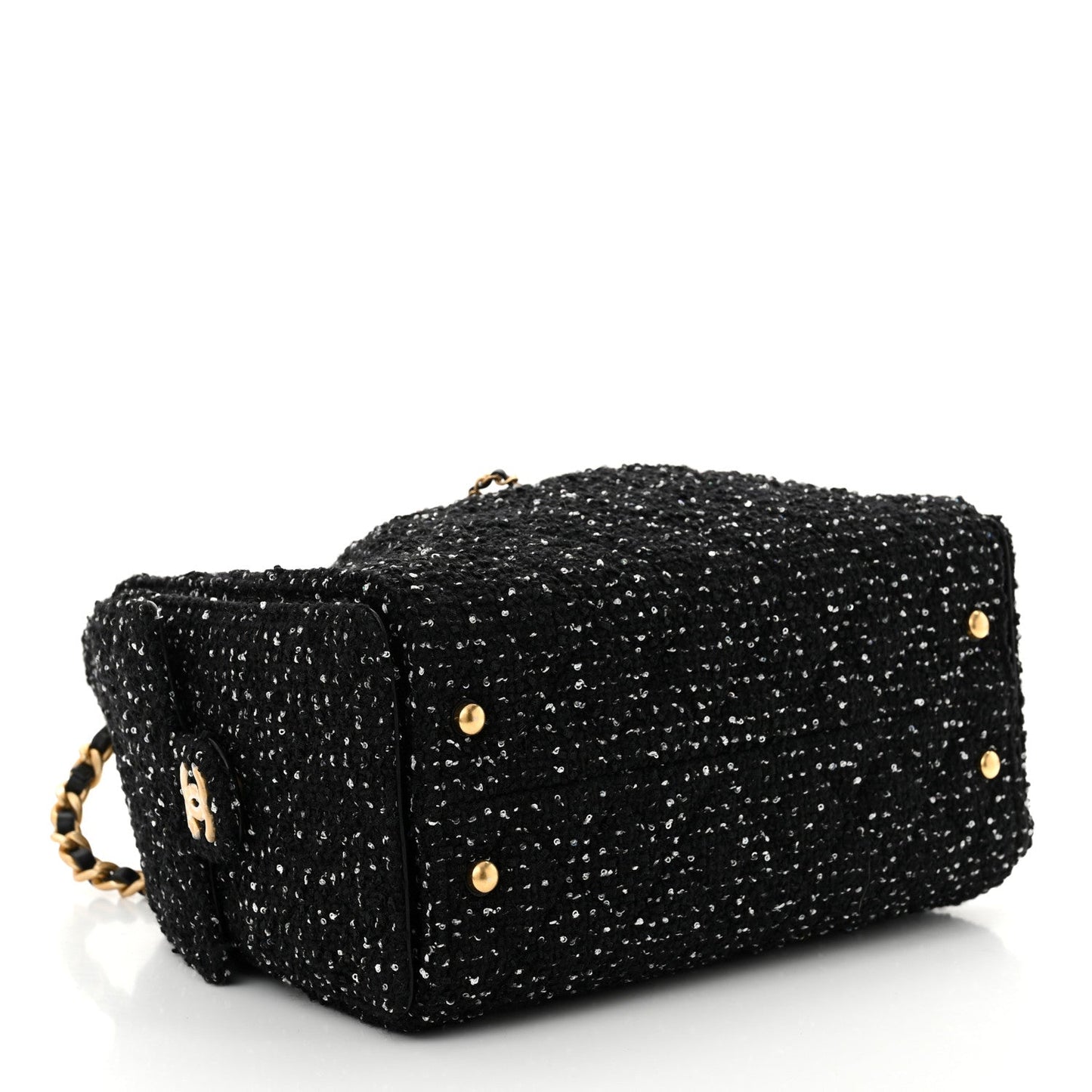 Tweed Quilted Small Chanel 25 Handbag Black