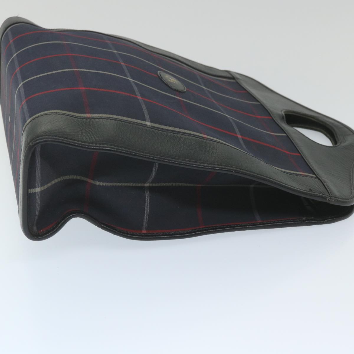 Burberry Nova Check Hand Bag Nylon Canvas Navy Auth ep2181
