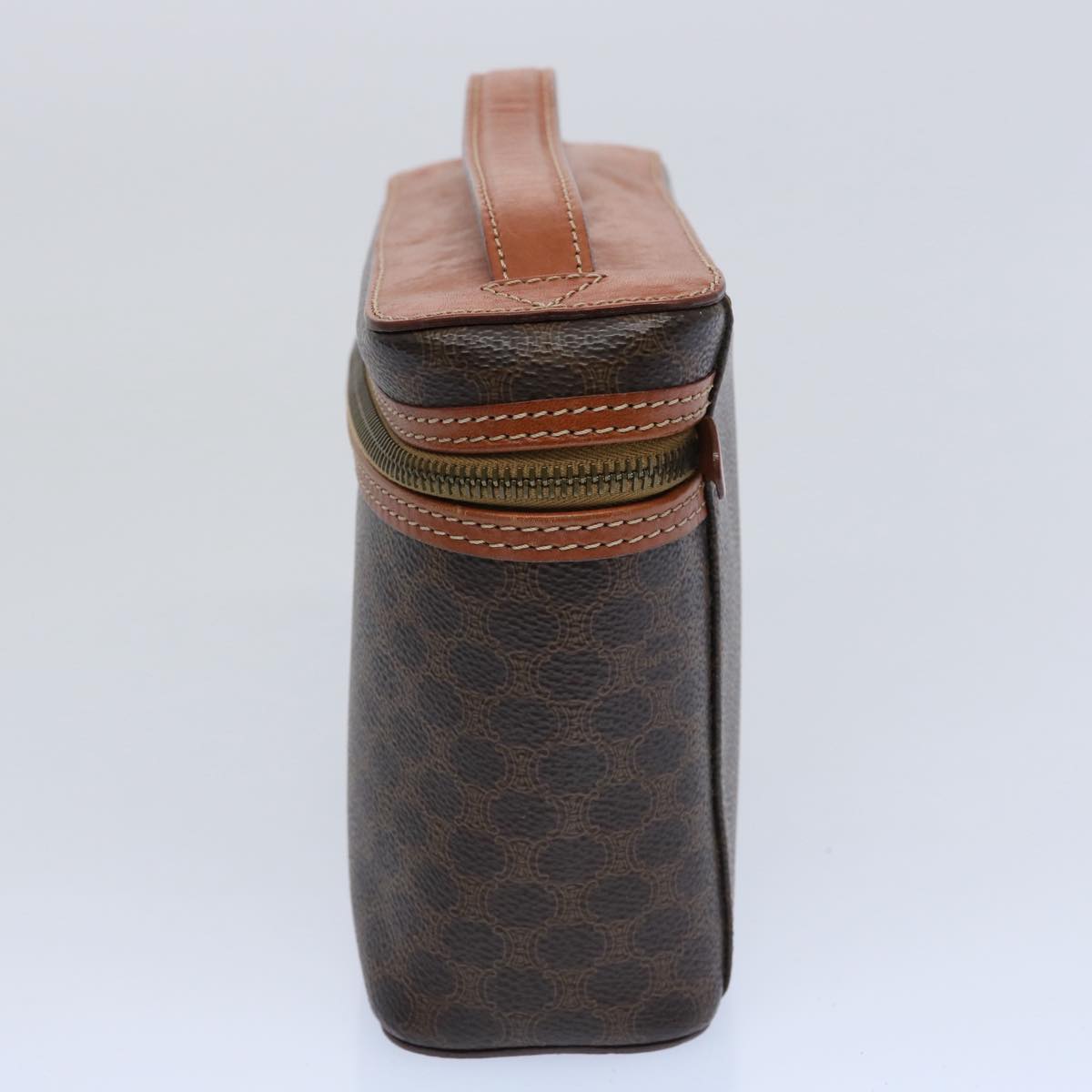 Luxury CELINE Macadam Canvas Hand Bag PVC Leather Brown ep2706
