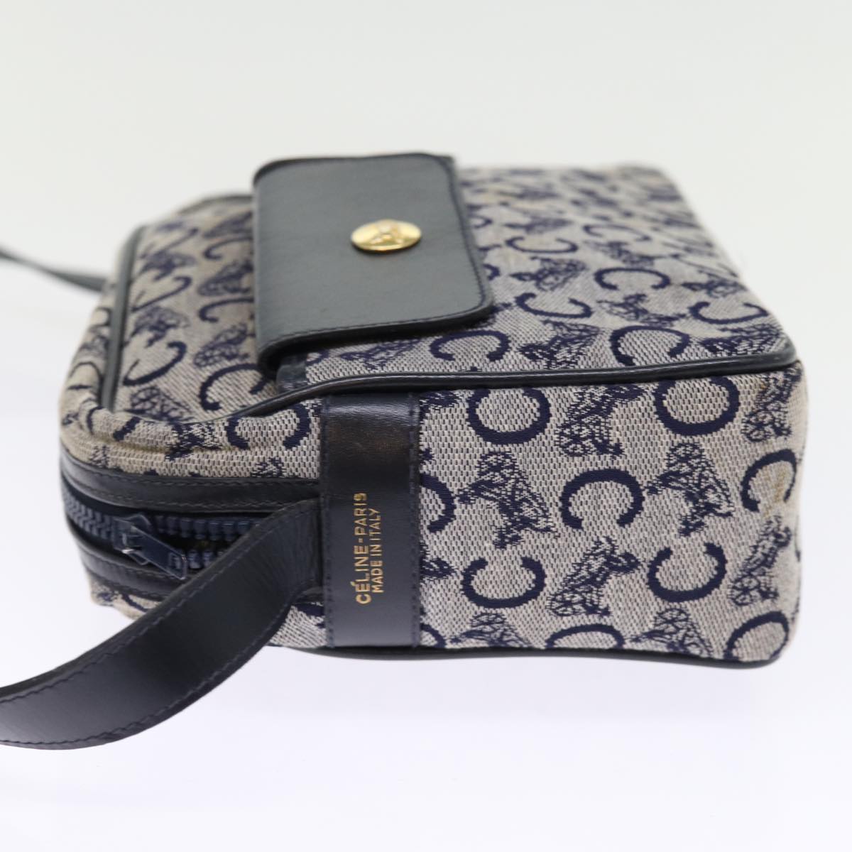 Luxury CELINE C Macadam Canvas Shoulder Bag Navy ep4394