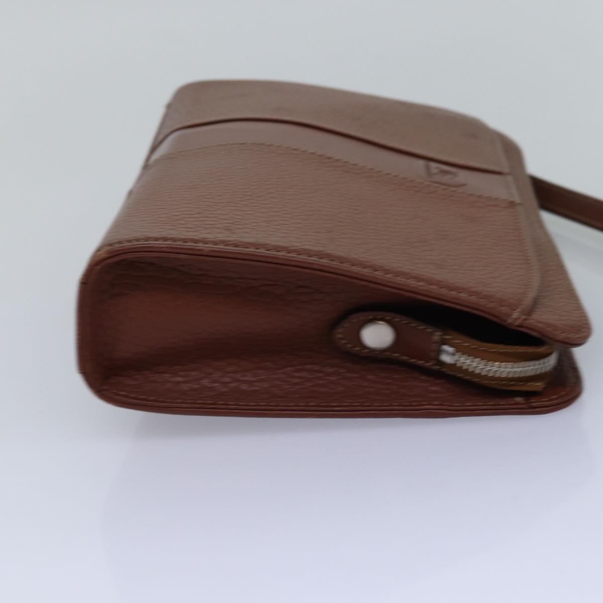 Burberry Clutch Bag Leather Brown Auth ep4543