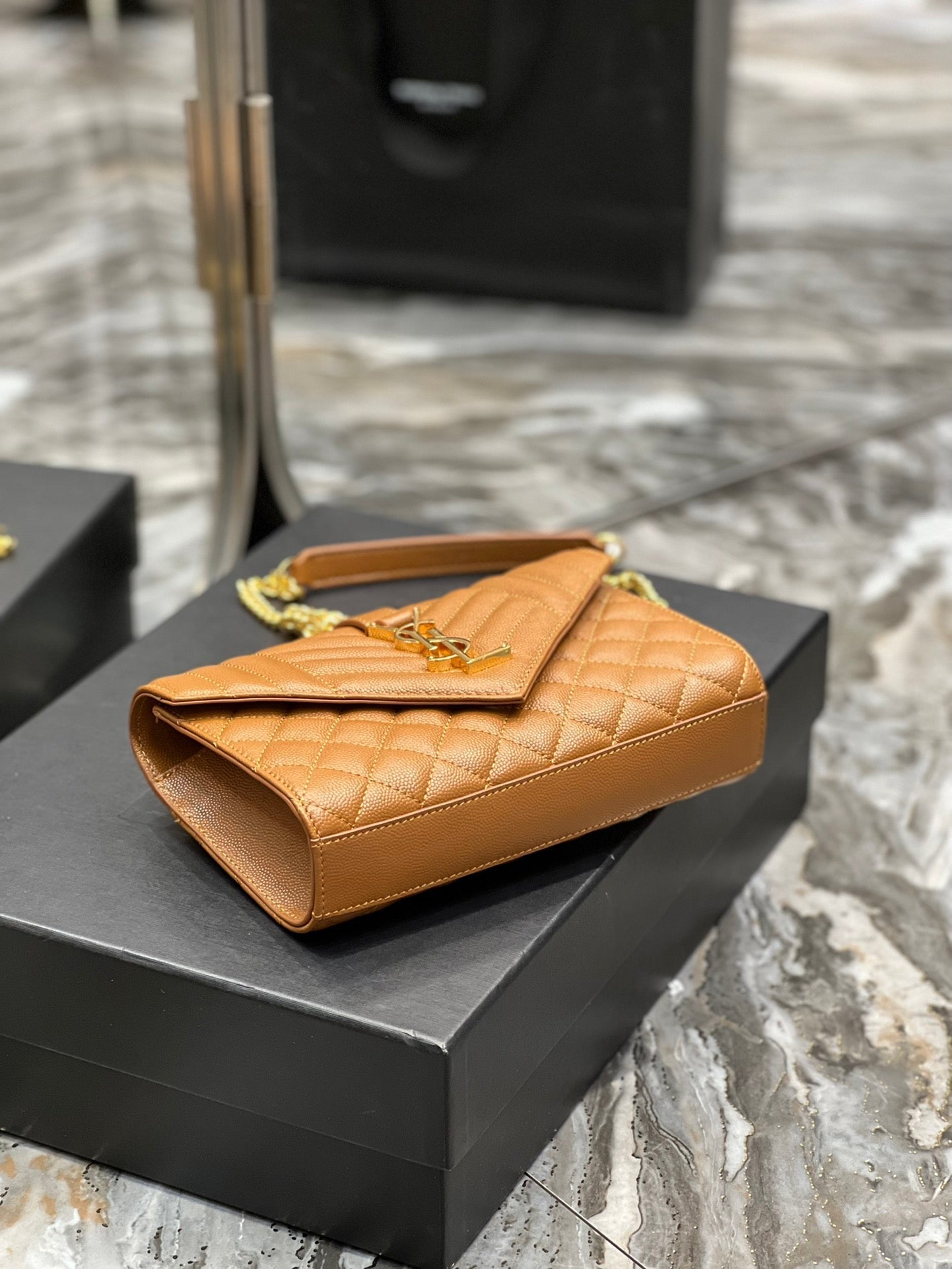 Yves Saint Laurent Small Bag Dark Natural In Mix Matelasse