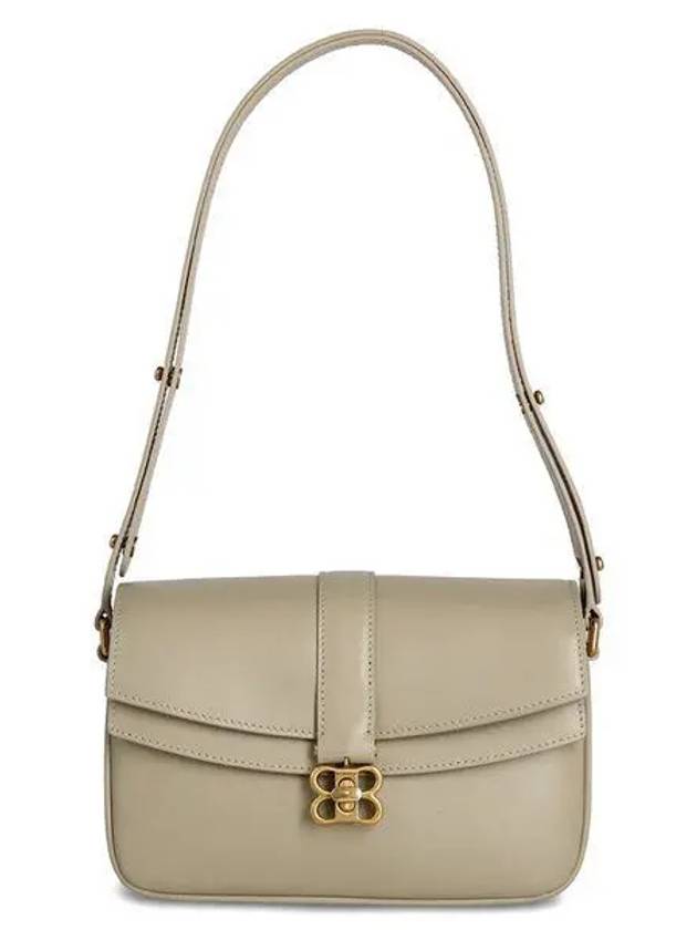 Luxury Balenciaga Trending 2026 WoMen's BB Buckle Flap Shoulder Bag Beige